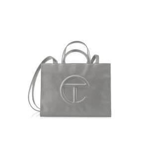 Telfar medium grey shopping bag